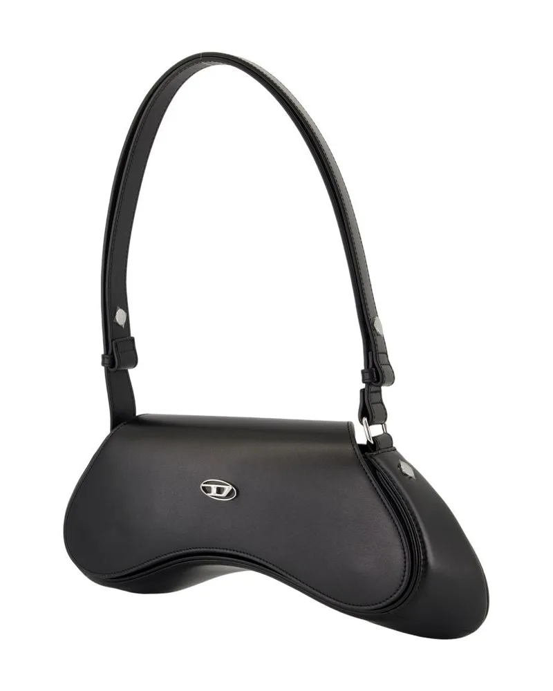 Diesel Women's Play Shoulder Bag Black Calfskin Black