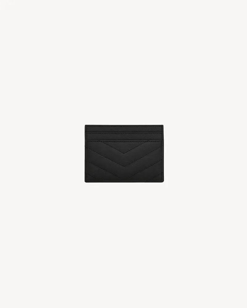 Saint Laurent Quilted Leather Card Case — Black Black