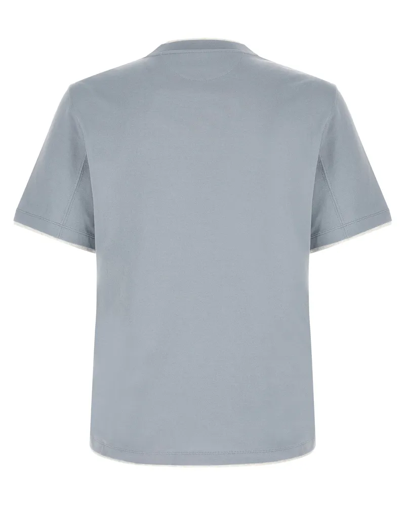Brunello Cucinelli Men's Blue Cotton T-Shirt Blue