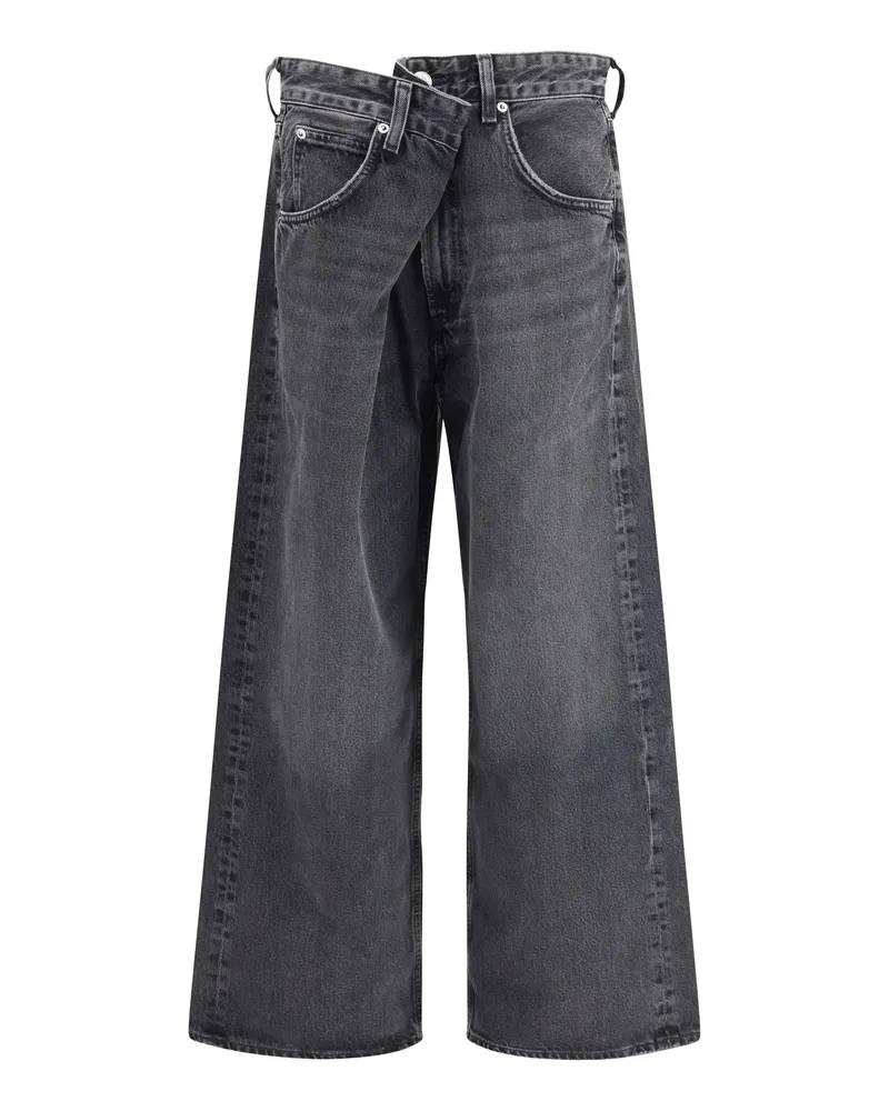 AGOLDE Women's Wide-Leg Jeans Vana Arcane Cotton Gray