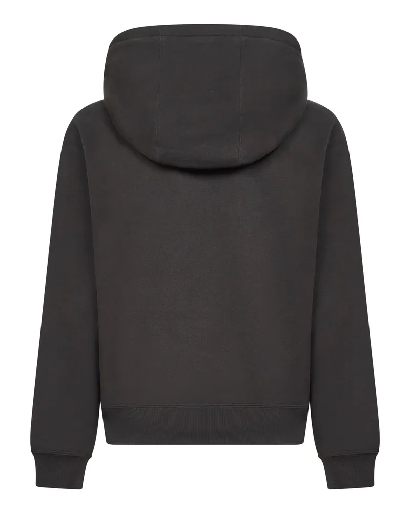 Saint Laurent Men's Black Hoodie With Adjustable Drawstring Cotton Sweatshirts Sweater Black