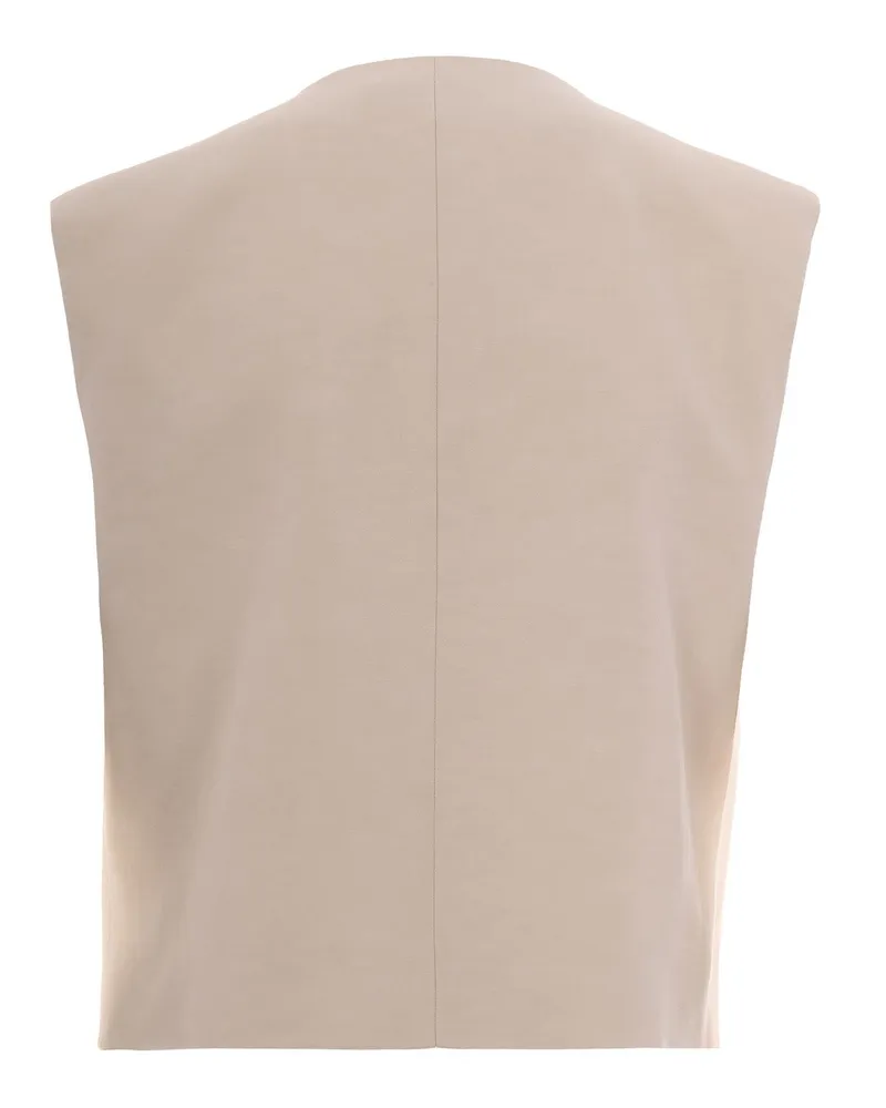 P.A.R.O.S.H. Women Gilet Lino Crema Sand Viscose Linen Waistcoats & Gilets Beige