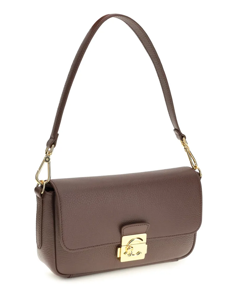 Coccinelle Women's Shoulder Bag C-Me Lock Berry Calf Leather (bos Taurus Brown