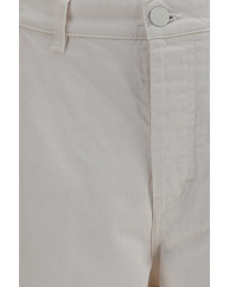AMI Paris Wide-Leg Cotton Denim Jeans — White White
