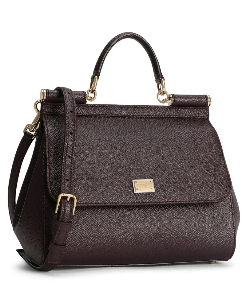 Dolce & Gabbana Women's Handbag Sicily Burgundy Shoulder Bags Burgundy