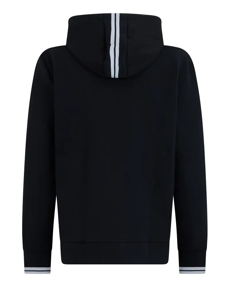 HUGO BOSS Zip-Up Cotton Hoodie — Black 