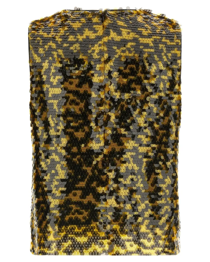 STAUD Women's Multicolor Polyester Tank Tops Gold