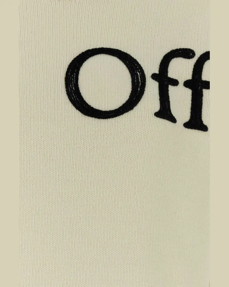 OFF-WHITE Logo-Embroidered Wool Nylon Sweater — Beige Beige