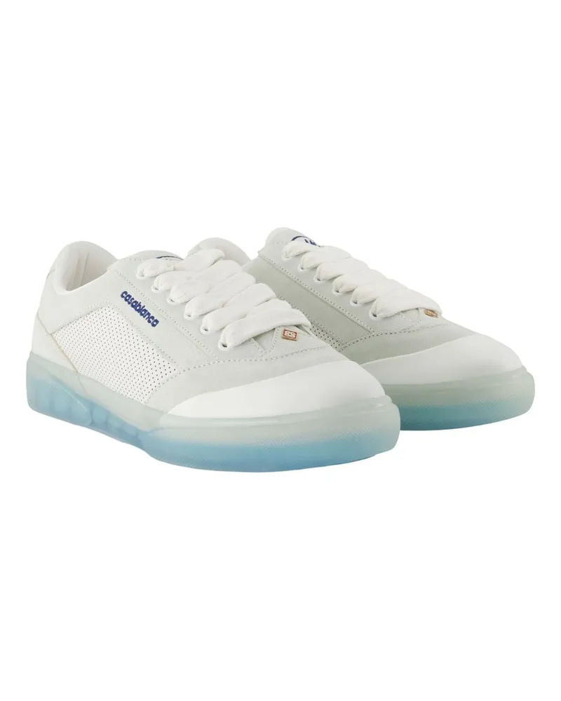 Casablanca Paris Men's Del Mar Sneakers -  Leather White Calfskin Shoes White