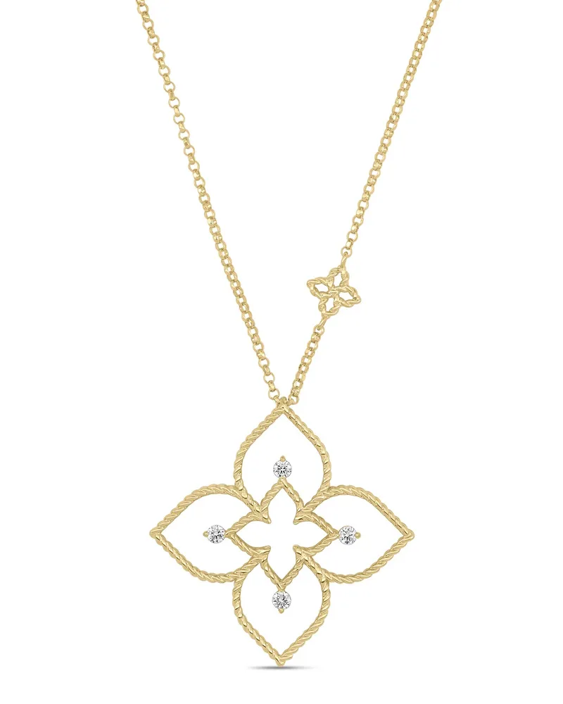 Roberto Coin Women's 18kt Yellow Gold Diamonds Necklace Ss26 W Gold