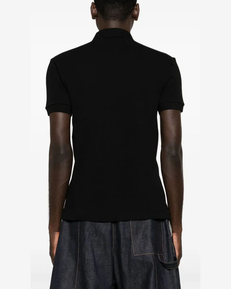 Comme des Garçons Logo-Embroidered Cotton Polo — Black Black