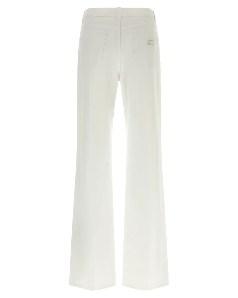 Dolce & Gabbana Women's White Cotton Flared Jeans Clothing White