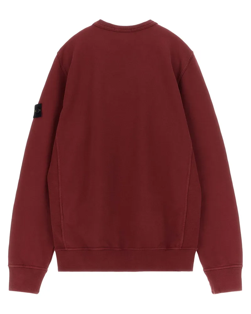 Stone Island Badge Logo Crew Neck Sweatshirt — Burgundy Burgundy