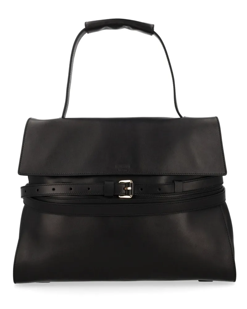 Moschino Women's Leather Shoulder Bag Tie Me Black Black