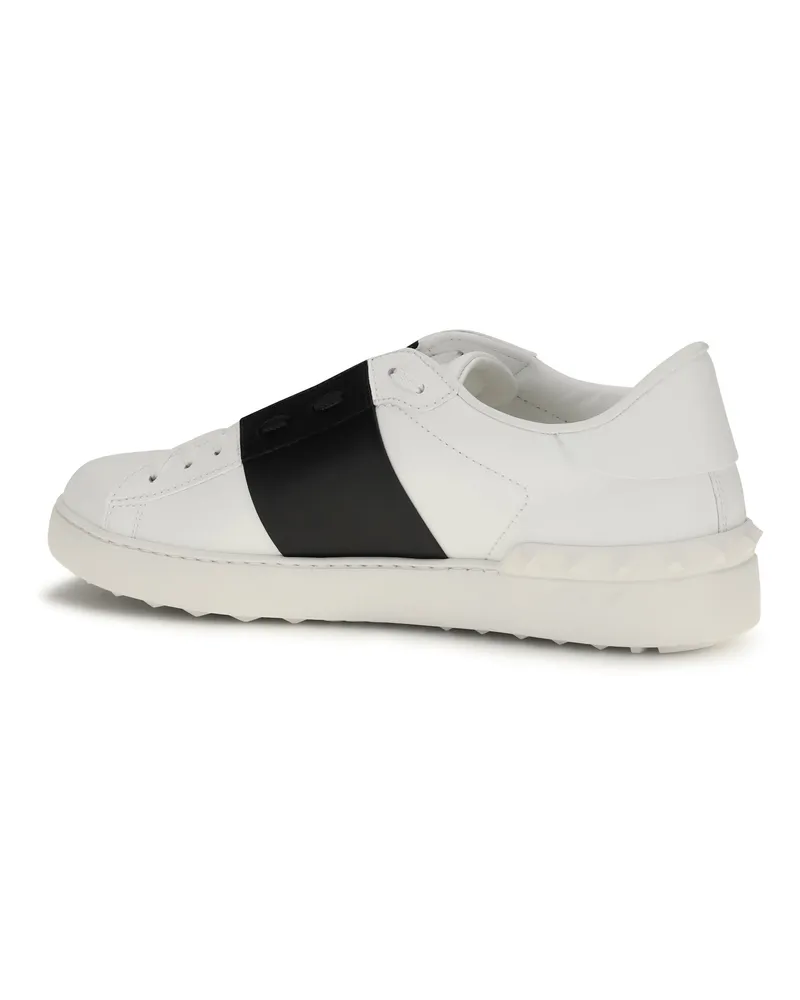 Valentino Garavani Men's Sneakers Open White-Navy White-Navy-White Upper Calf Leather Trainers White/navy/white White