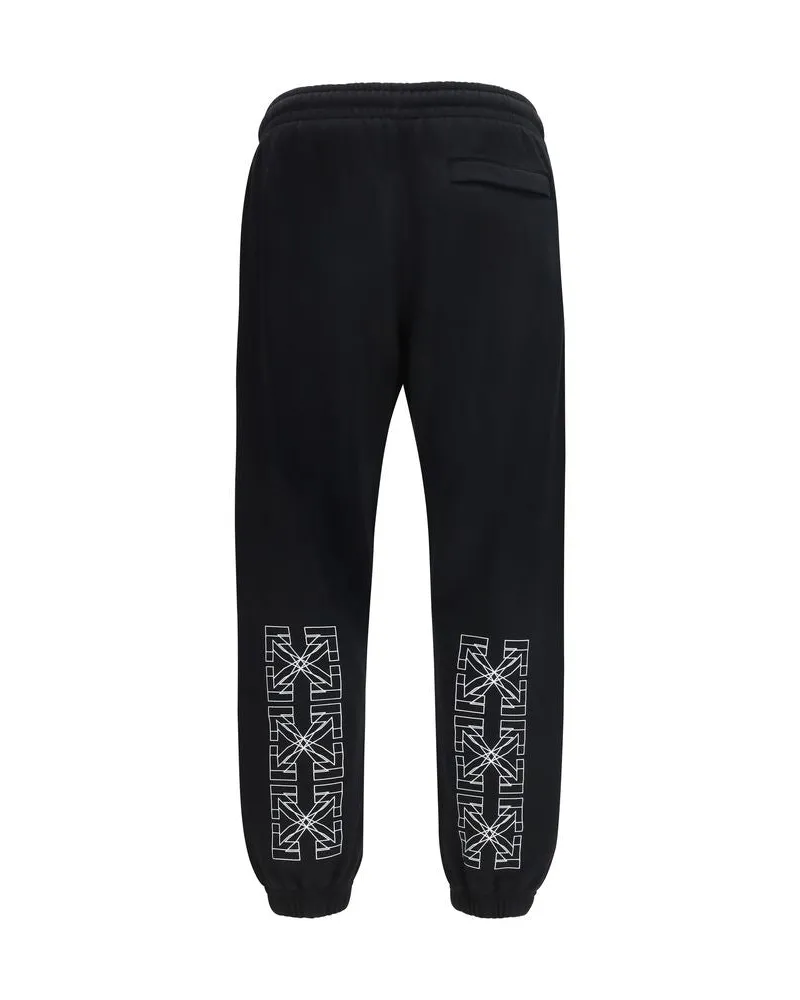 OFF-WHITE Men's Black Cotton Joggers (workout Pants Black