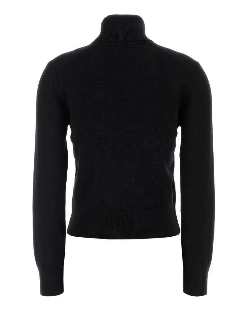 AMI Paris Women Black Wool Sweater Noirrouge Exterior: Merino Maglieria Black