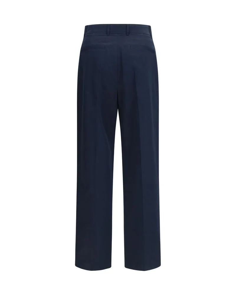 Valentino Garavani Men's Blue Cotton Casual Pants Navy