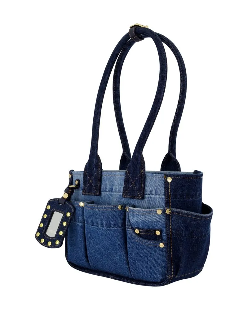 Ganni Women's Posy Small Shoulder Bag -  Cotton Blue Shoulder-Hobo-Bags Blue