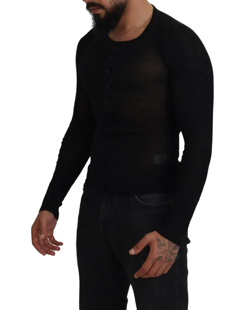 Dolce & Gabbana Men's Cashmere Button Cardigan Black Black
