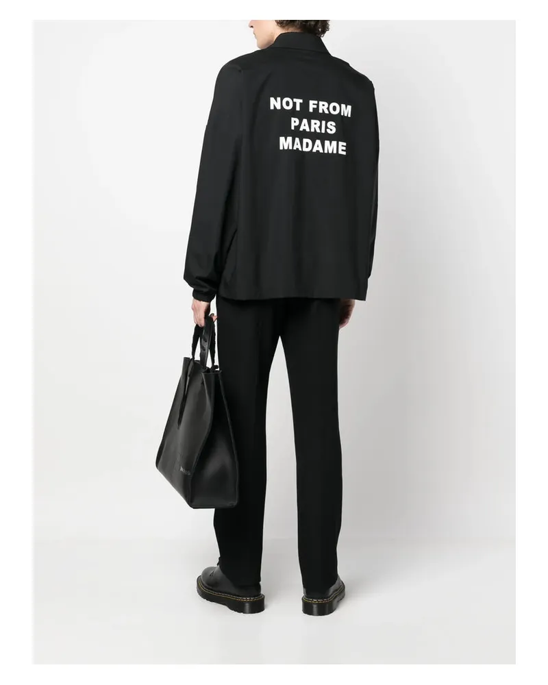Drôle de Monsieur Logo-Embroidered Lightweight Jacket — Black Black