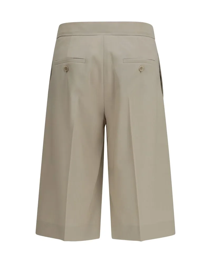 Max Mara Women's Beige Wool Oves Aries Bermuda Shorts Beige