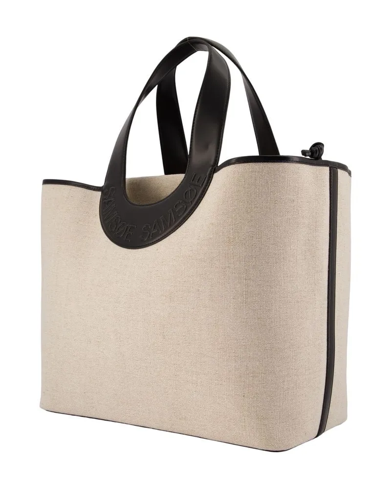 Samsøe & Samsøe Women's Cotton Canvas Shopper Tote Beige Beige