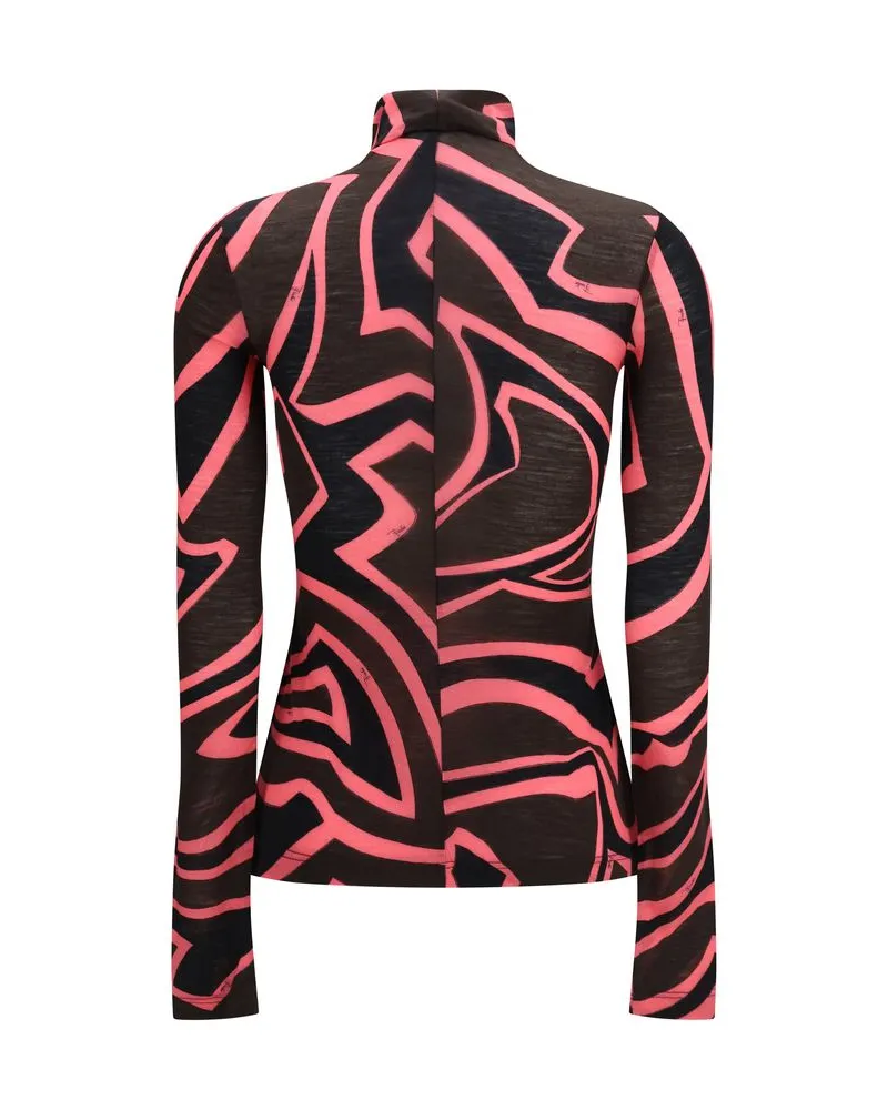 Emilio Pucci Graphic Wool Jersey Shirt — Multicolor Multicolor