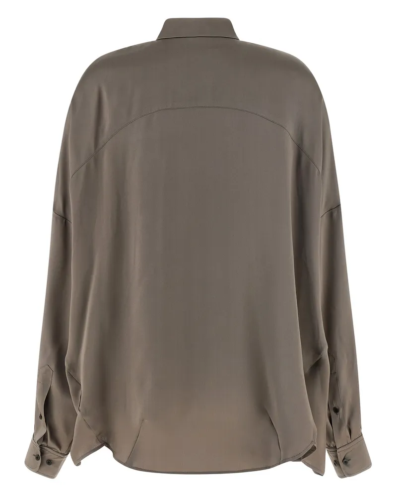 Dries van Noten Women Gray Silk Blouse Gray