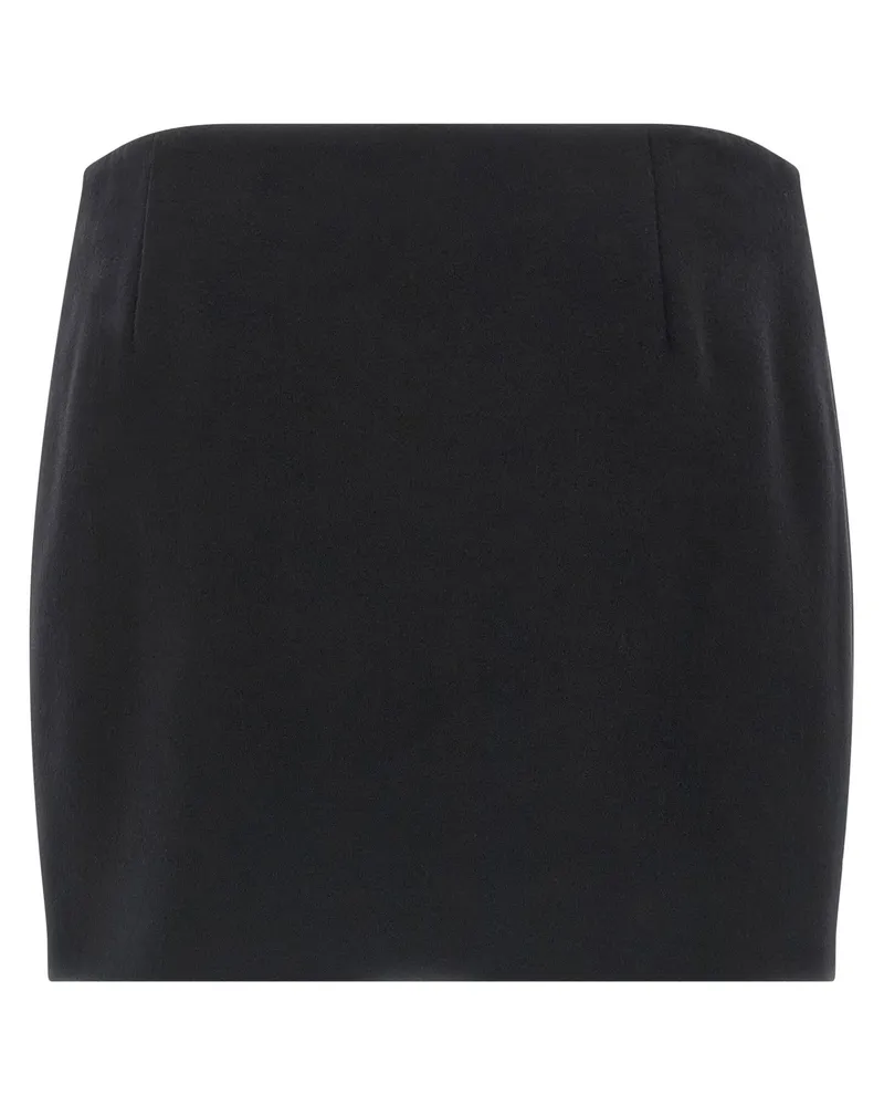 Ferragamo Women's Black Virgin Wool Long Skirt Black