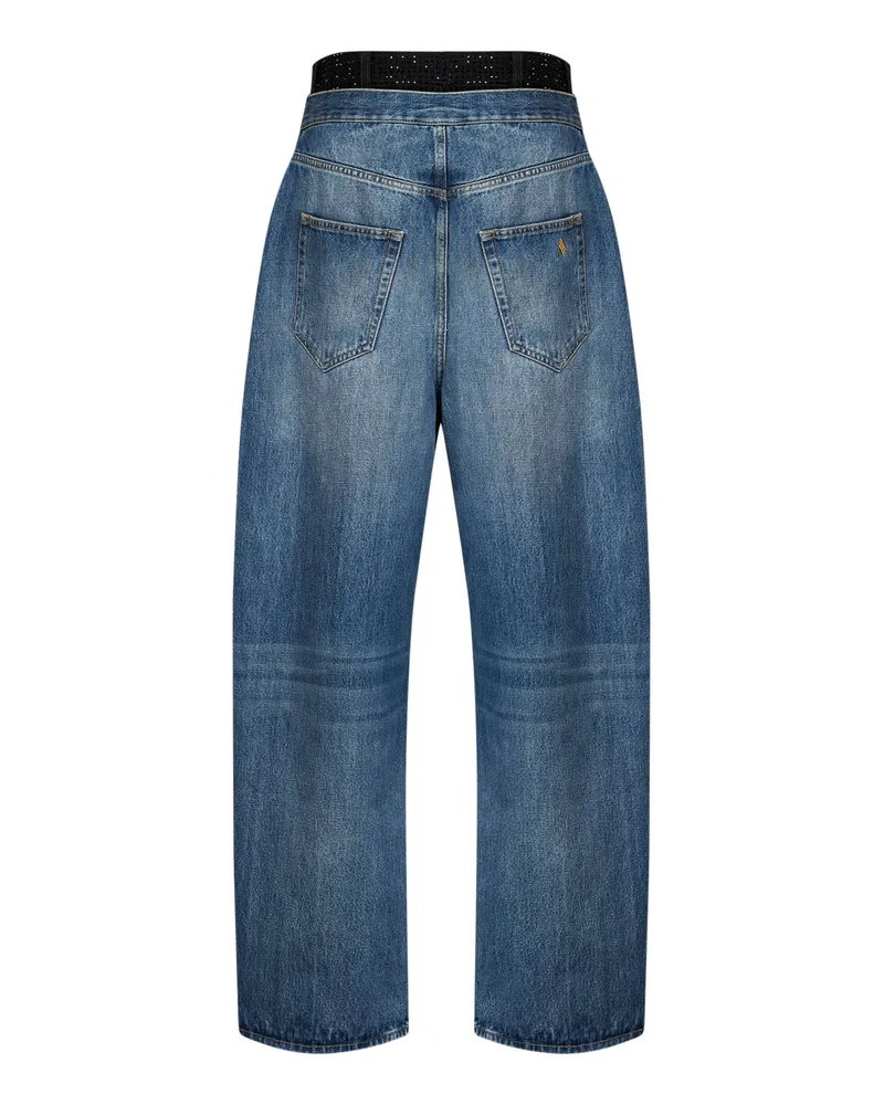 ATTICO Women's Jeans Double-Waistband Blue Denim Cotton Blue
