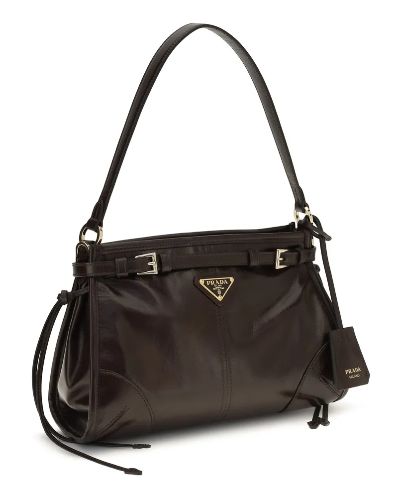 Prada Women's Small Bonnie Handbag Leather Moro N Calf Bos Taurus Handbags Hand Bags Black