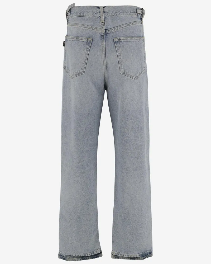 Haikure Men's Cotton Denim Jeans Light Blue