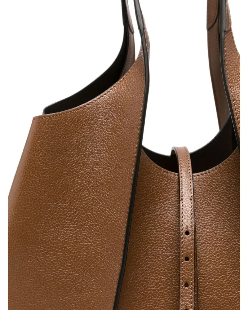 TOD'S Pebbled Leather Shoulder Bag — Brown Brown