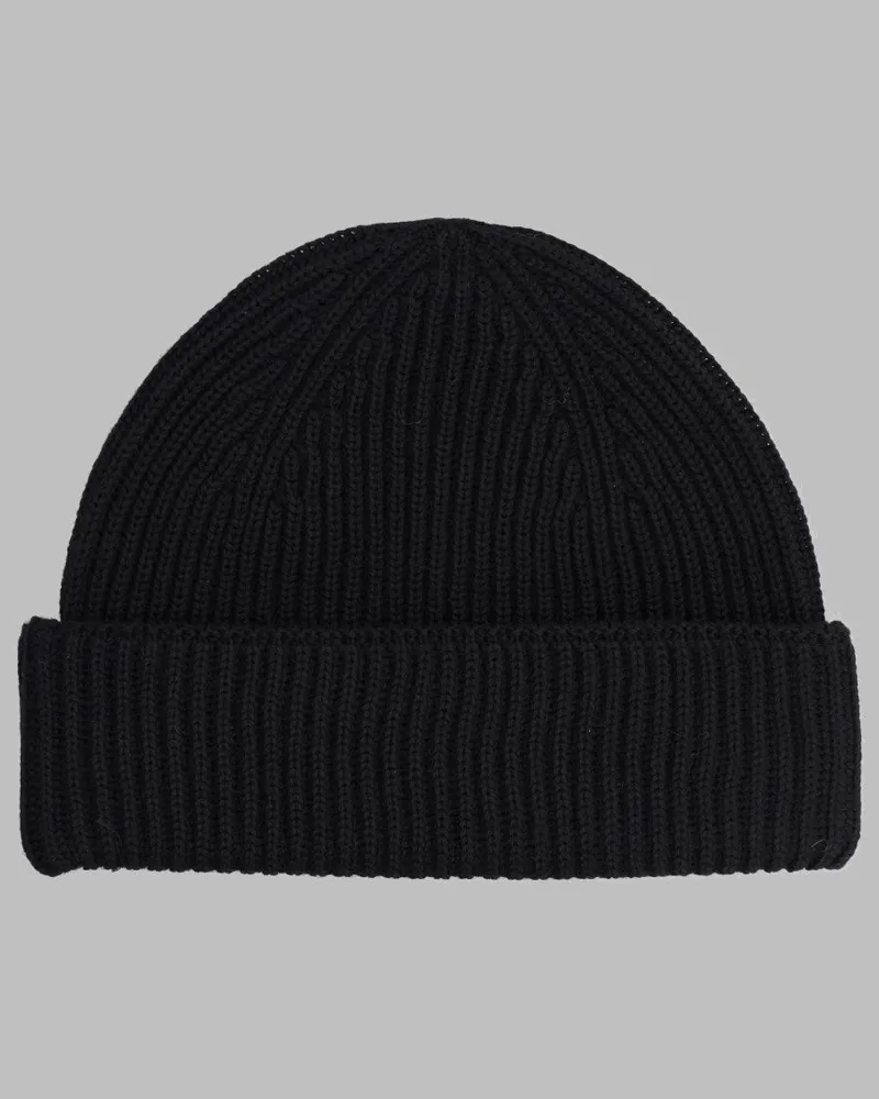 Kitsuné PM06112KT1022_P199 Fox Head Wool Beanie — Black Black