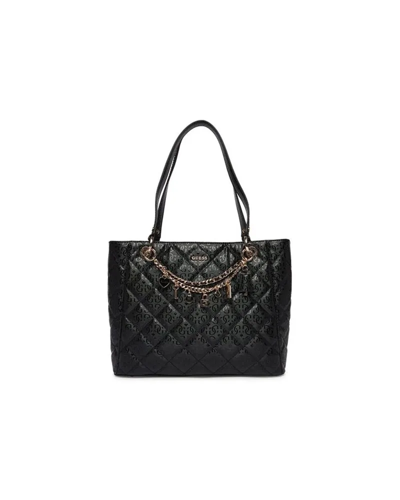 Guess Women's Tote Black Polyurethane Tote-bags Black