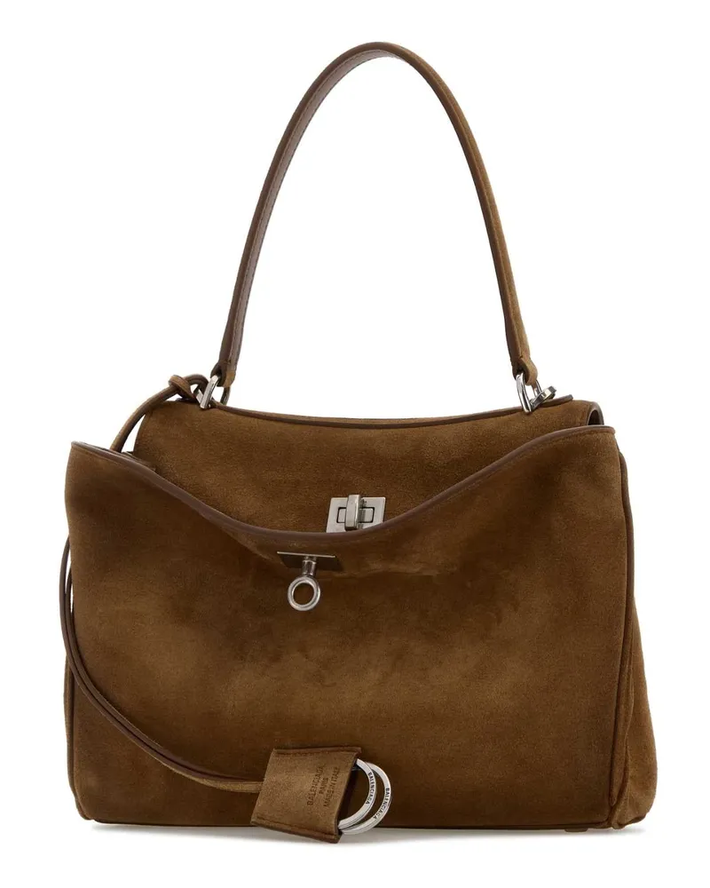 Balenciaga Women's Camel Suede Small Rodeo Handbag T Domesticated Calf Le Borse A Mano Camel