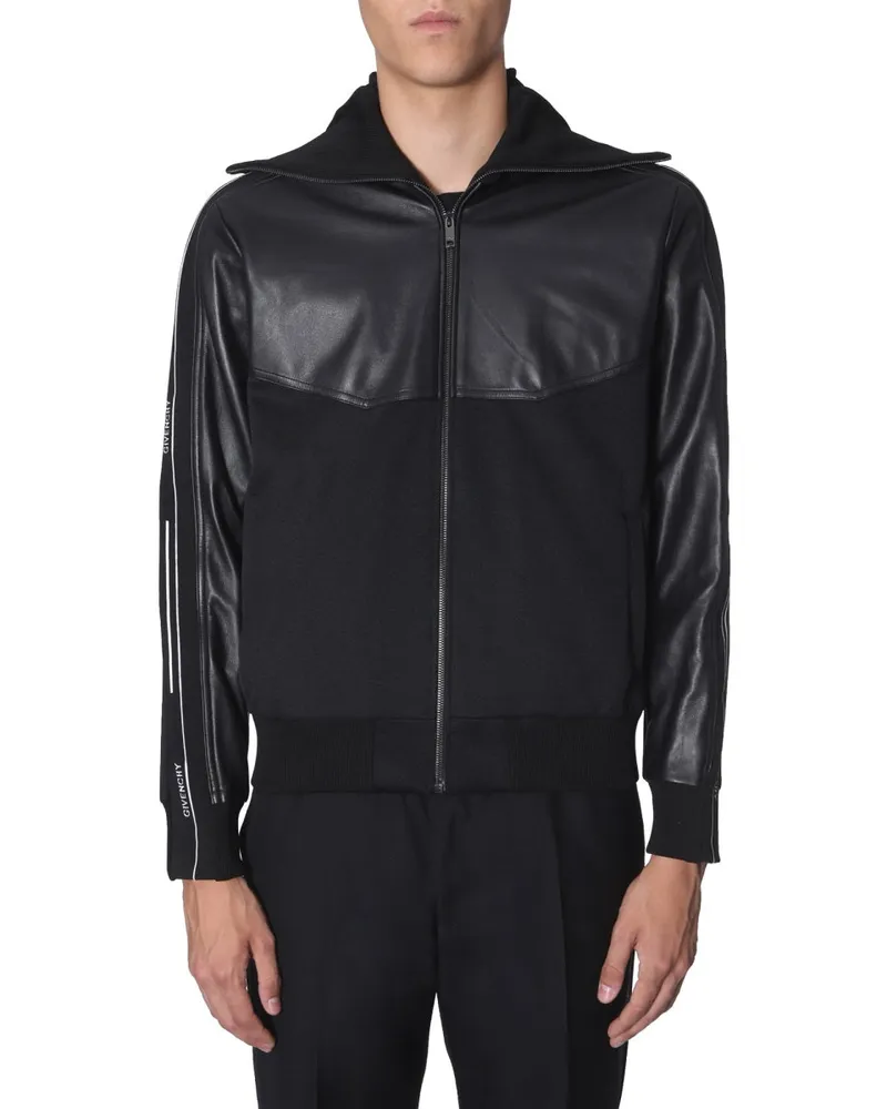 Givenchy Logo Front Zip Jacket — Black Black