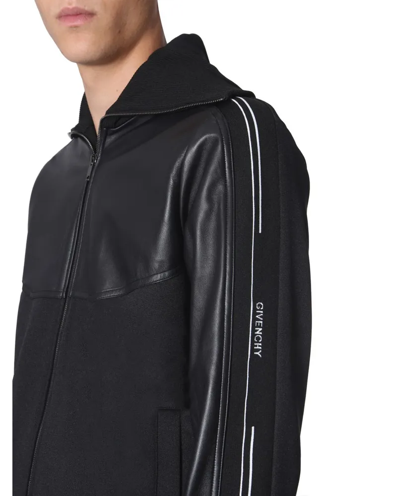 Givenchy Logo Front Zip Jacket — Black Black