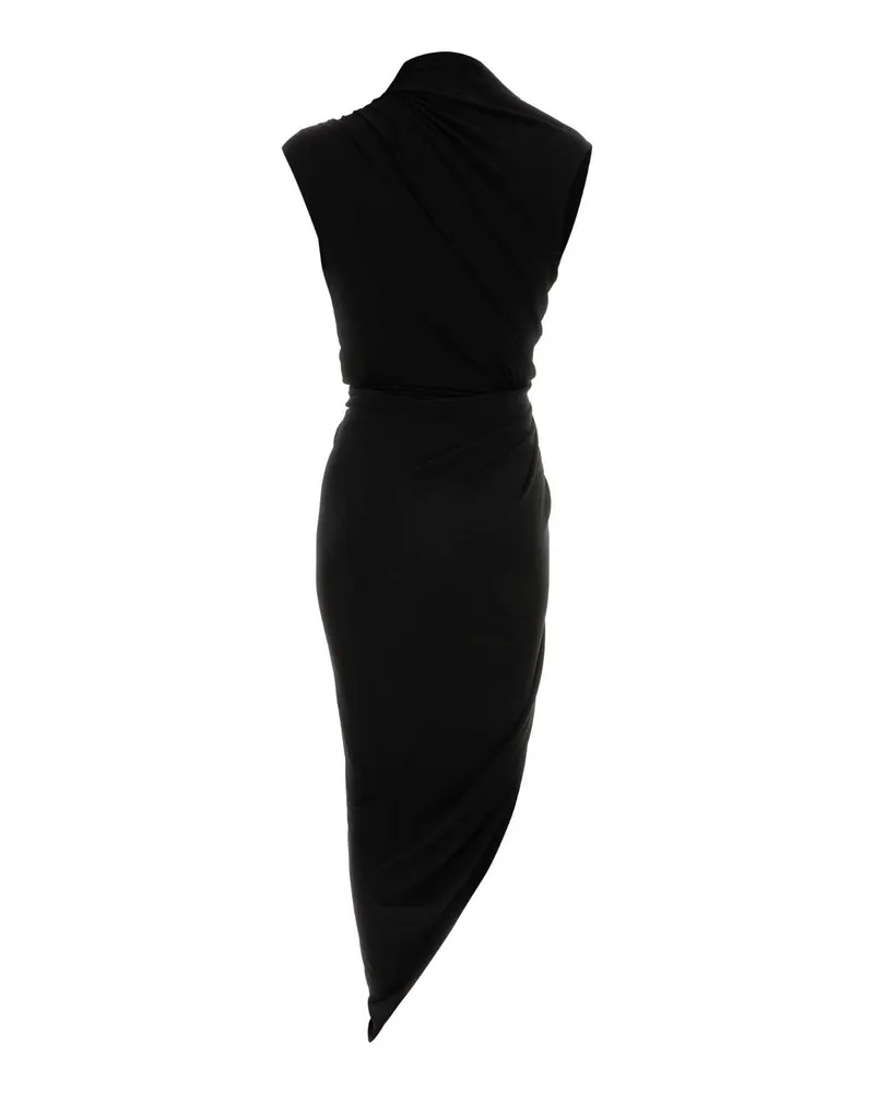 Balenciaga Women's Black Stretch Crepe Dress Exterior: Viscose Elastane Abiti Black