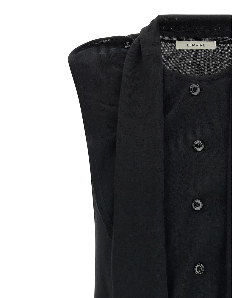 Christophe Lemaire Draped Panel Vest — Black Black