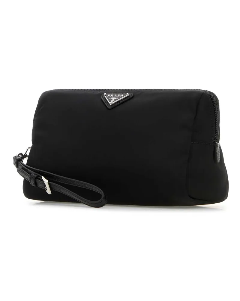 Prada Women's Black Canvas Beauty Case Nero Poliammide Riciclata-Vitello Accessory Black
