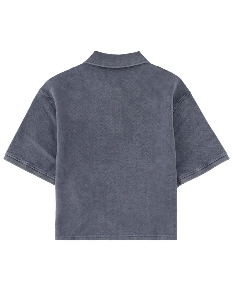 Alexander Wang Cotton-Elastane Blend Polo Shirt — Blue Blue