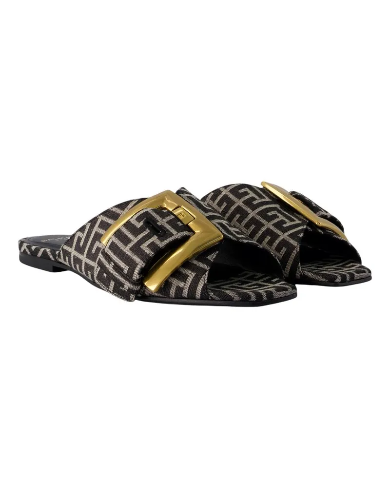 Balmain Women's Anthem Sandals -  Cotton Black Shoes Black
