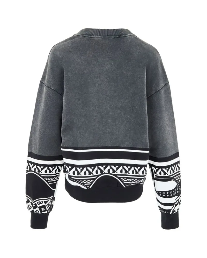 Dolce & Gabbana Men's Black Cotton Sweatshirt Clothing Gray