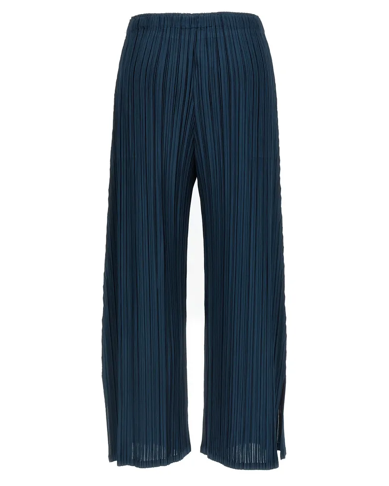 Issey Miyake Women's Blue Polyester Casual Pants Blue