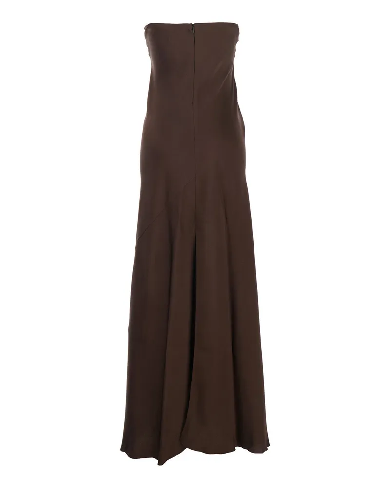 forte_forte Women's Sleeveless Off-Shoulder Dress Brown Acetate Brown