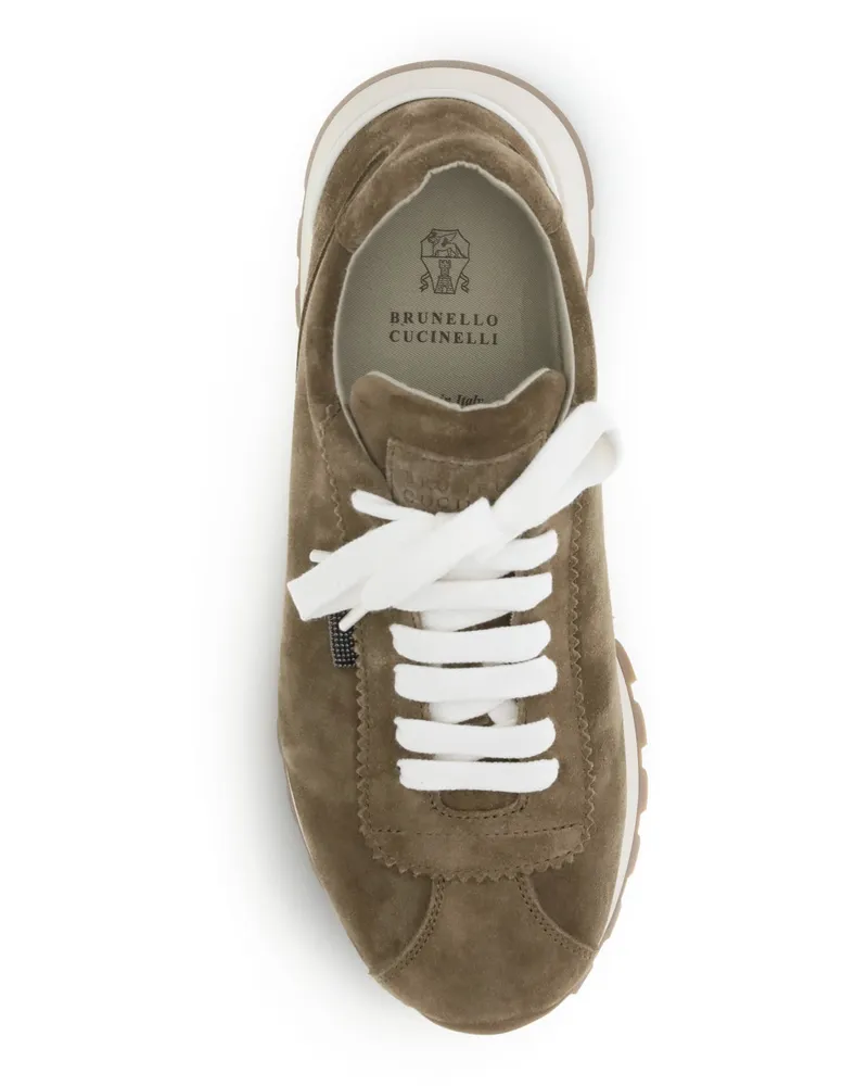 Brunello Cucinelli Women's Sneakers With Iconic Embellishments Summer Torba Brown