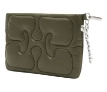 Women's Quilted Synthetic Clutch Green