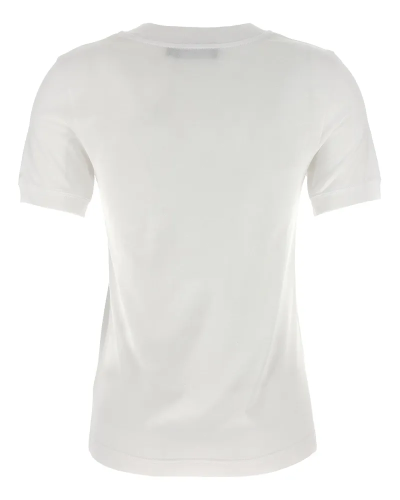 Dolce & Gabbana Logo-Embroidered Cotton T-Shirt — White White